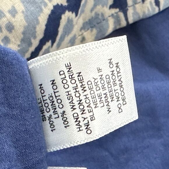 LOFT Blue Paisley Cotton Embellished sequin Sleeveless Shift Dress Size 2P New - Picture 7 of 7